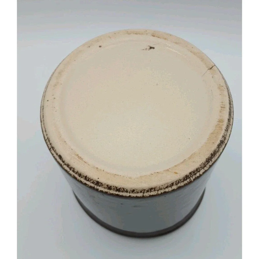 Vintage Dark Brown Glazed Pottery Crock without Lid 1970s